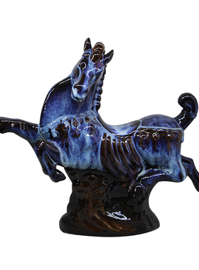 陶瓷羊陶瓷羊摆件  风水羊陶瓷白羊摆设 淄博博山美陶开片瓷羊