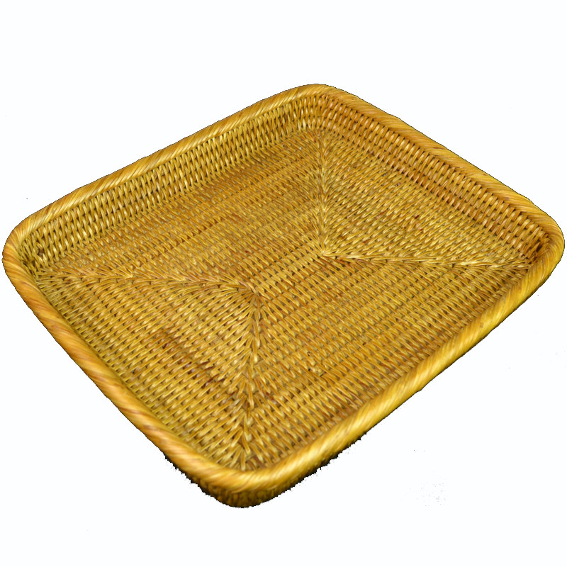 藤编家居小餐盘缅甸手工托盘耐用