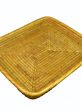 藤编家居小餐盘缅甸手工托盘耐用