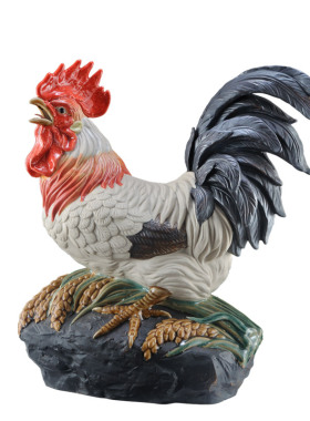 鸡年春节吉祥物陶瓷酒柜门工艺品