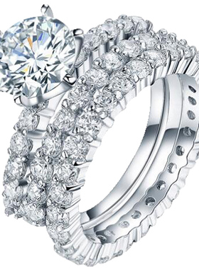 夸张满钻豪华风水晶可拆分戒指