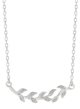 通体橄榄枝树叶女小清新森系项链