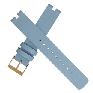 Skagen表带小牛皮真皮浅蓝色凹形接口16mm代用手表配件时尚柔软