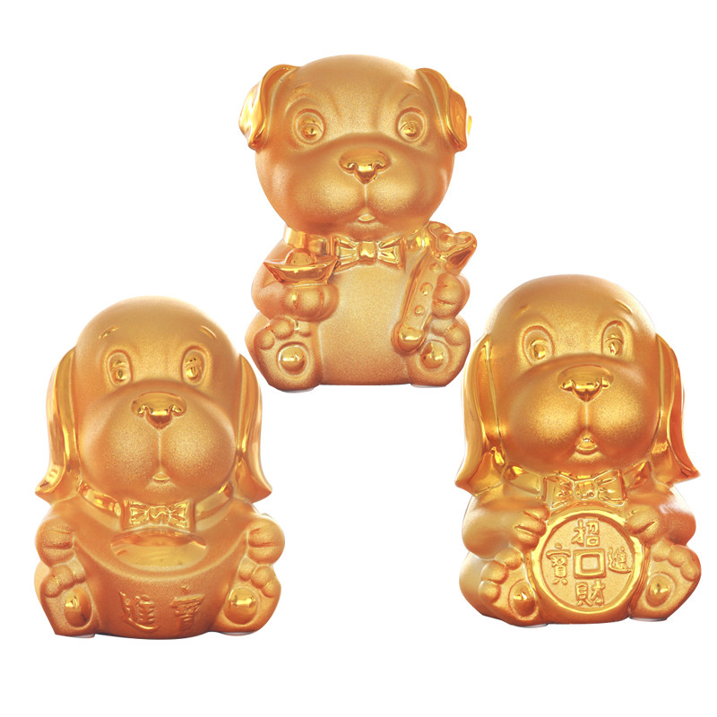 十二生肖金狗金鼠金兔存钱罐