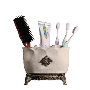 欧式陶瓷牙刷架牙具座情侣三口四口之家浴室洗漱收纳架置物架创意