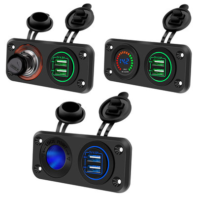 母座面板组合加装电压表usb车充