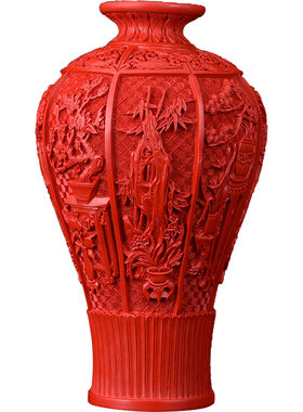 扬州漆器梅瓶脱胎剔红家具