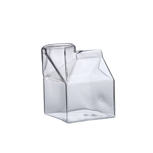 创意早餐牛奶杯耐高温玻璃杯子方形牛奶盒半品脱鲜奶盒可微波加热