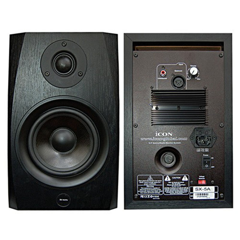 富达音频-艾肯SX-5A SX5A 5寸专业录音棚工作室有源监听音箱音响