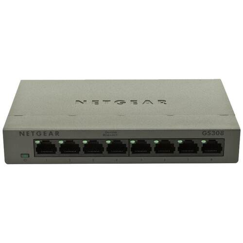 NETGEAR网件 GS308 8口1000M千兆高速网络交换机摄像头监控铁壳以太网分线器分流器 即插即用