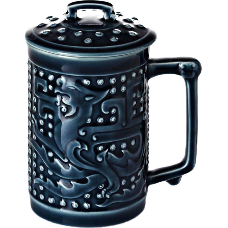乾唐轩大小龙凤呈祥商务风活瓷杯
