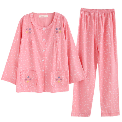 春秋睡衣女纯棉全棉大码可爱长袖