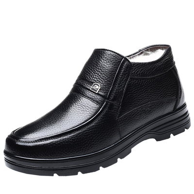 高邦冬季保暖中老年人高帮皮鞋