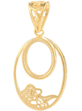 纯银吊坠空托祥云中国风diy