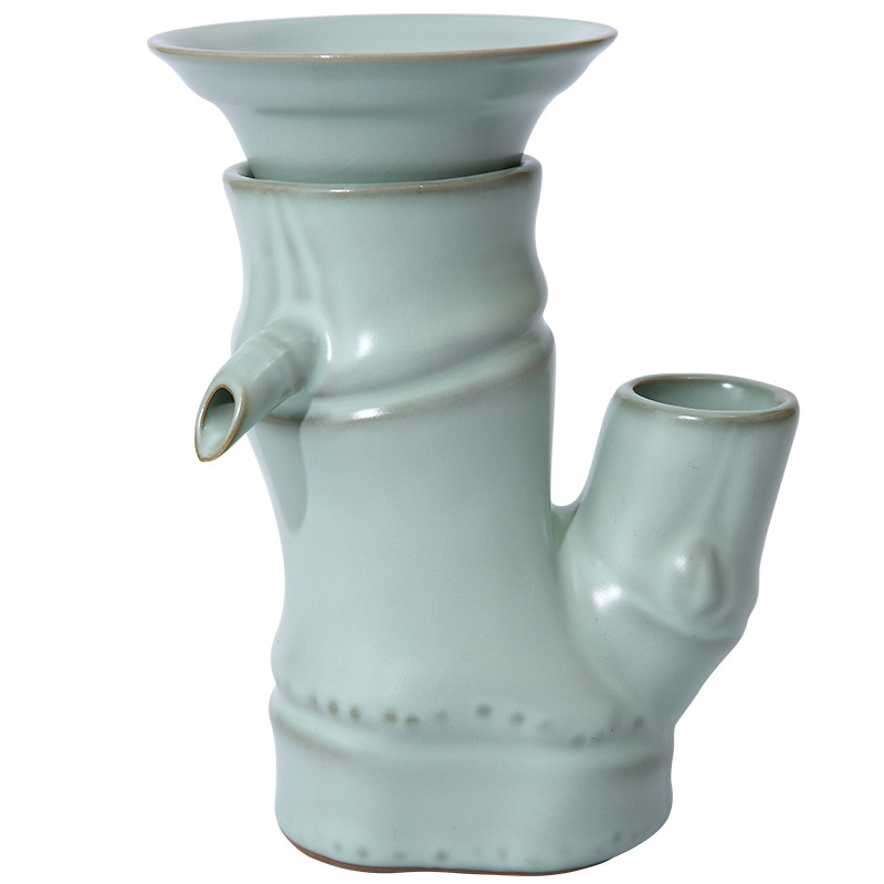 美到家汝窑竹节过滤器陶瓷茶具