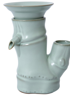 美到家汝窑竹节过滤器陶瓷茶具