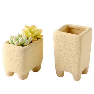 花语 素烧粗陶拇指盆 磨砂马卡龙色系可爱迷你透气控型多肉桃蛋盆