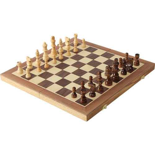高档大号磁性木质国际象棋学生实木质贴面折叠棋盘实木象棋子儿童
