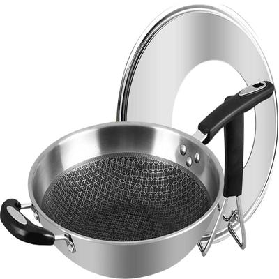 百强304不锈钢炒锅多功能