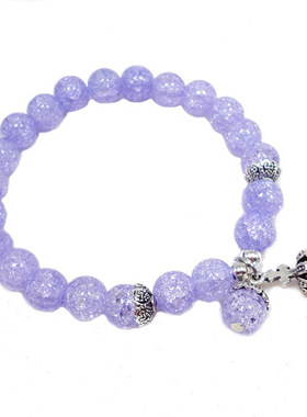 义乌皇冠冰淇淋色爆花石水晶手链