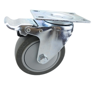 万向轮3寸4寸5寸平板活动餐车轮静音脚轮定向带刹车橡胶轮轮子