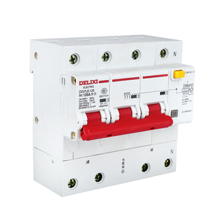 德力西三相四线漏电保护器 DZ47LE 3P+N 100A 125A 300ma光伏漏保