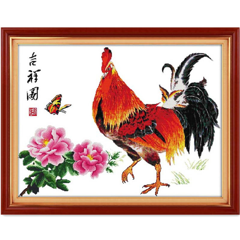 吉祥如意鸡十字绣大公鸡新款简单