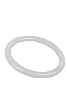 和田玉手镯精品圆细条白玉镯子