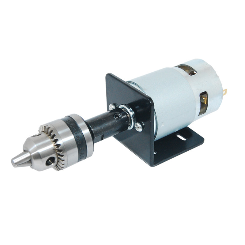 775直流电机高速马达12V/24V纯铜电机双轴承手工简易台钻带钻夹头