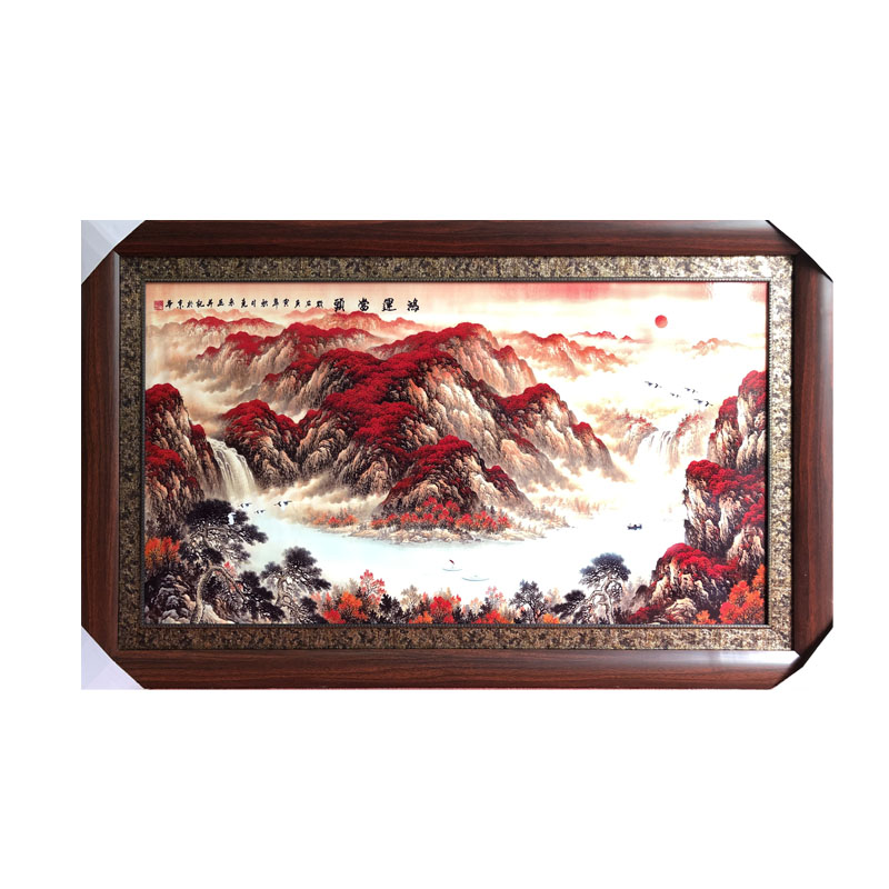 陶瓷手绘客厅有框玄关画