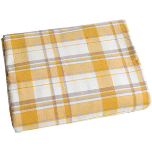 清新大格子宽幅全棉纯棉水洗棉床单被套定做面料布料布匹