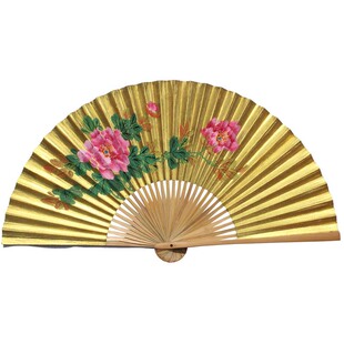 全棕扇工艺绍兴黄金泥金折扇 戏曲专用泥金扇子 毛全本全棕泥金扇