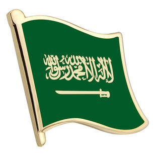 珐琅工艺沙特阿拉伯国旗徽章世界旗帜胸针蝴蝶扣订制胸章襟章