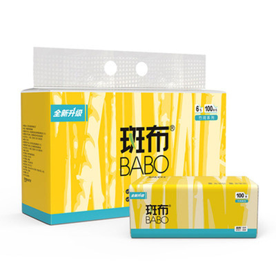 斑布可批竹纤维原浆本色6包抽纸