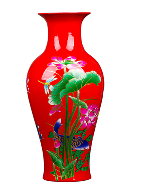 景德镇陶瓷插花瓶粉彩客厅装饰