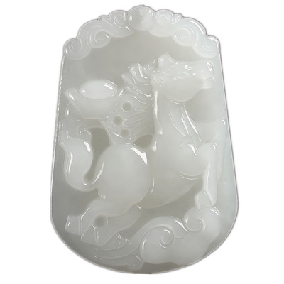 天然新疆白玉十二生肖玉吊坠男女