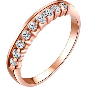 美国莫桑石 玫瑰金色 指环钻石戒指 钻戒女戒尾戒 带证书 0847