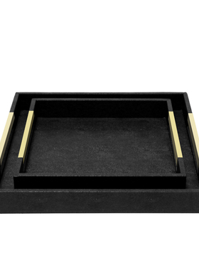 新中式风黑色放行电视柜餐桌托盘