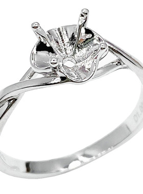 固定圈莫桑钻戒托镶嵌配件加工