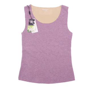 正品普拉姆SN906-3女士无痕保暖无袖上衣秋冬蚕丝圆领打底内衣女