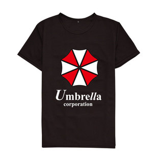 生化危机游戏保护伞公司印花短袖T恤安布雷拉标志夏季衣服男大码