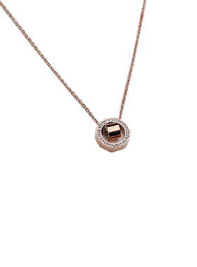 日韩风钛钢森系微笑玫瑰金锁骨链