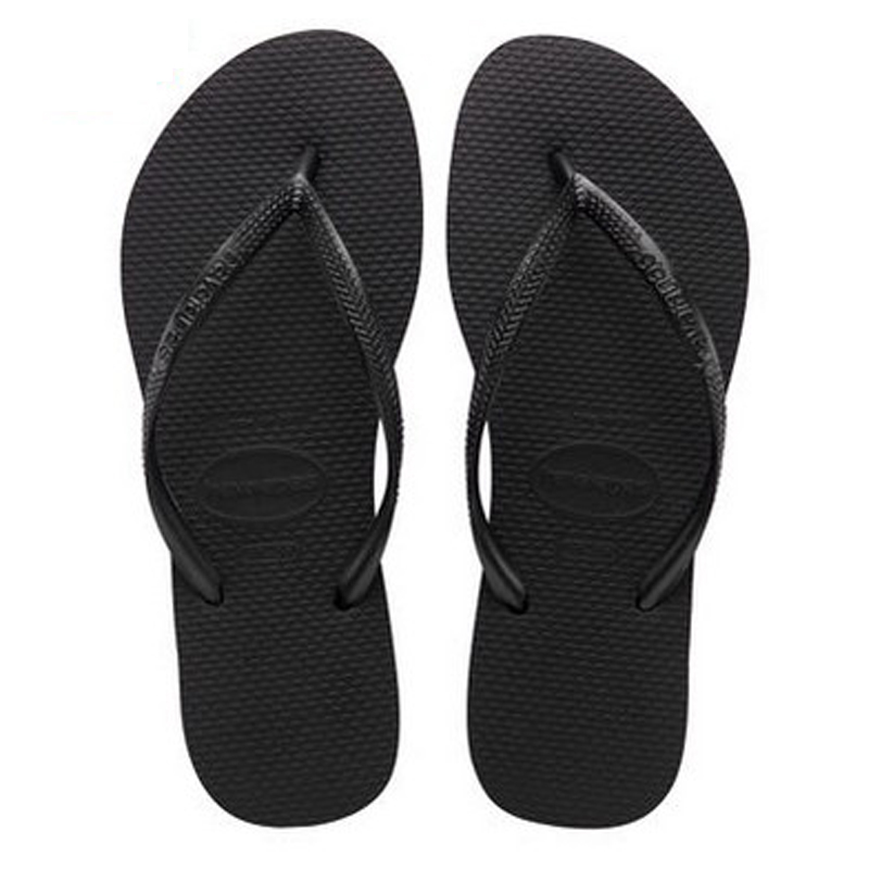 2025巴西哈瓦那havaianas女款细带SLIM黑色经典防滑女人字拖鞋 夏