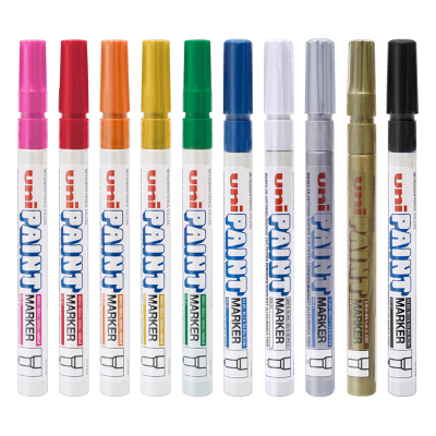 包邮日本UNI三菱PAINT小号油漆笔PX-21黑白金记号笔补漆笔油性笔