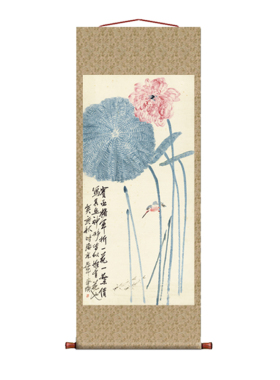 齐白石 一花一叶得真知 仿古画复制品花鸟画名人字画玄关书房装饰
