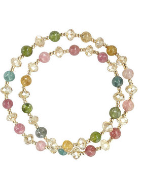 水晶双层生日礼物碧玺手链送女友