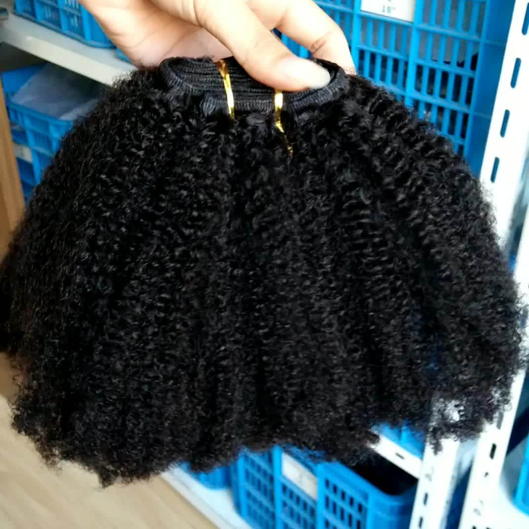 Real Human Hair Afro Kinky Weft South America Hair Extensions Good