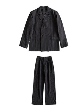 商务套装chic潮流条纹男士西服