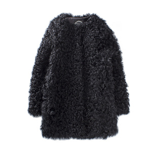 羊羔新款毛外套皮草中长款 经典款式 真羊毛一体羊卷毛加厚宽松