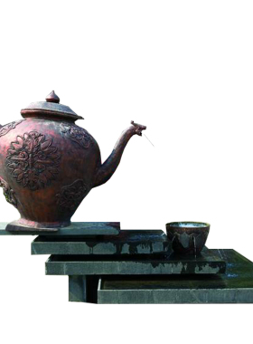 城市广场玻璃钢茶文化雕像仿铜